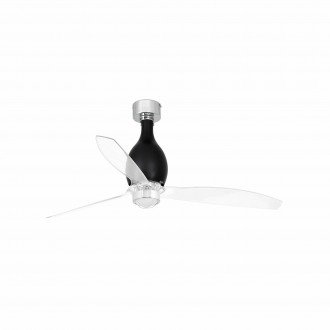 FARO 32026WP-10 | Minieter-Fan Faro ventilatorska lampa stropne svjetiljke 1x LED 709lm 3000K blistavo crna, opal