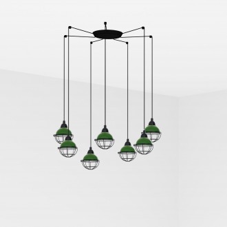 FARO 62803-7L | Claire-FA Faro visilice svjetiljka 7x E27 metal zelena
