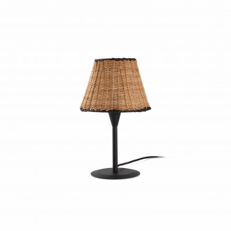 FARO 64317-71 | Sumba-FA Faro stolna svjetiljka 40cm 1x E27 crno, ratan