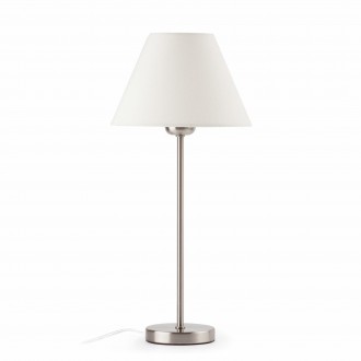 FARO 68423 | Nidia Faro stolna svjetiljka 40cm 1x E27 satenski nikal, bijelo
