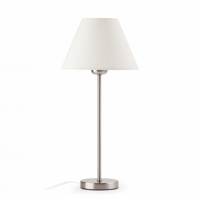 FARO 68423 | Nidia Faro stolna svjetiljka 40cm 1x E27 satenski nikal, bijelo