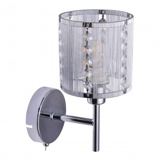 GLOBO 15091W | Walla Globo zidna svjetiljka s prekidačem 1x E14 krom, srebrno, kristal