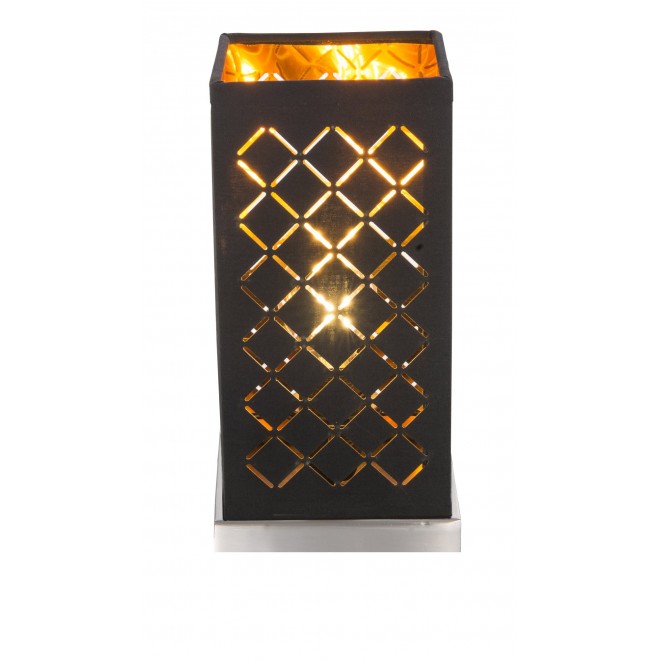 GLOBO 15229T1 | Kidal-Clarke Globo stolna svjetiljka 25cm sa prekidačem na kablu 1x E14 poniklano mat, zlatno, crno