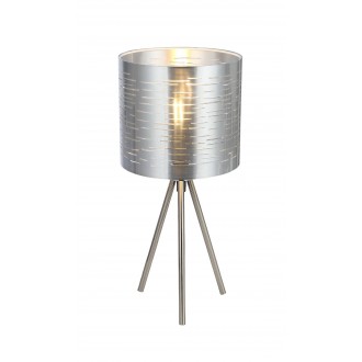 GLOBO 15343T | Murcia-GL Globo stolna svjetiljka 35cm s prekidačem 1x E14 poniklano mat, srebrno