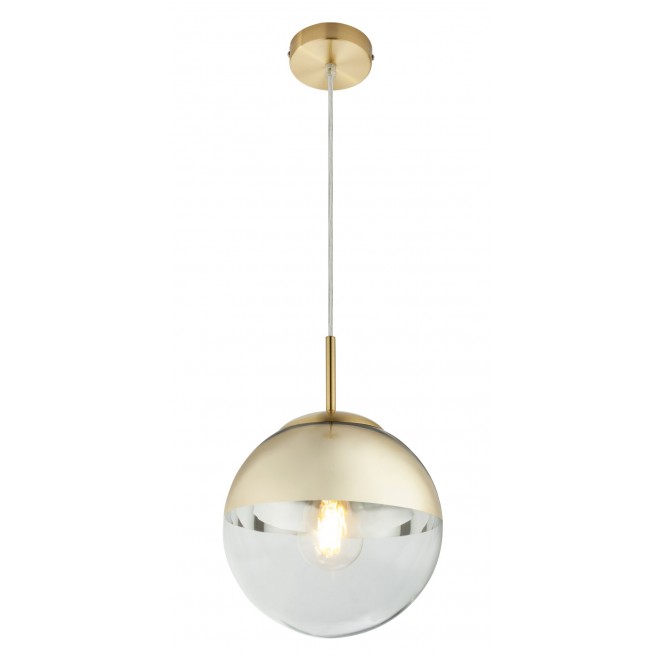 GLOBO 15855 | Varus Globo visilice svjetiljka 1x E27 mesing, prozirno, zlatno