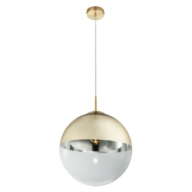 GLOBO 15858 | Varus Globo visilice svjetiljka 1x E27 mesing, prozirno, zlatno
