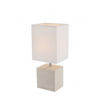 GLOBO 21675 | Geri Globo stolna svjetiljka 29cm s prekidačem 1x E14 krom, bež, bijelo