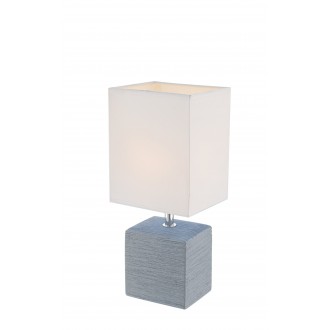 GLOBO 21676 | Geri Globo stolna svjetiljka 29cm s prekidačem 1x E14 krom, sivo, bijelo