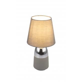 GLOBO 24135C | Eugen Globo stolna svjetiljka 31cm sa dodirnim prekidačem 1x E14 sivo, krom, sivo