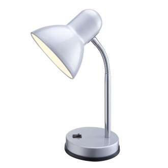 GLOBO 2487 | Basic-I Globo stolna svjetiljka s prekidačem fleksibilna 1x E27 aluminij, srebrno