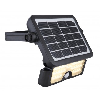 GLOBO 36483 | Solar-G-2021-H3 Globo zidna svjetiljka sa senzorom solarna baterija, orientciona rasvjeta, elementi koji se mogu okretati 1x LED 500lm 3000K IP65 crno, saten