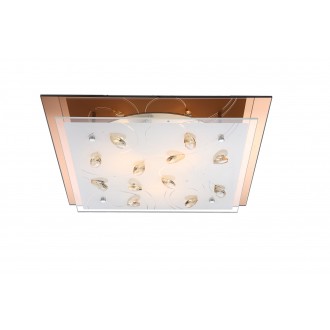 GLOBO 40412-3 | Ayana Globo stropne svjetiljke svjetiljka 3x E27 krom, bijelo, jantar