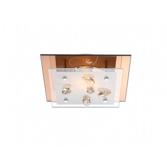 GLOBO 40412 | Ayana Globo stropne svjetiljke svjetiljka 1x E27 krom, bijelo, jantar