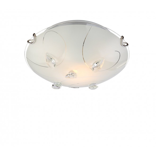 GLOBO 40414-1 | Alivia Globo stropne svjetiljke svjetiljka 1x E27 krom, bijelo, prozirno