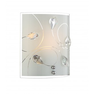 GLOBO 40414-1W | Alivia Globo zidna svjetiljka 1x E27 krom, bijelo, prozirno