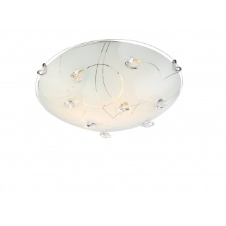 GLOBO 40414-2 | Alivia Globo stropne svjetiljke svjetiljka 2x E27 krom, bijelo, prozirno