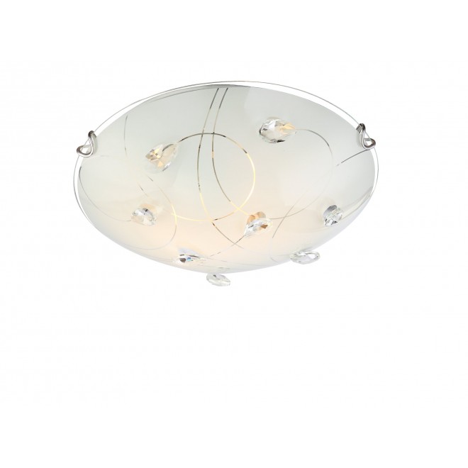 GLOBO 40414-2 | Alivia Globo stropne svjetiljke svjetiljka 2x E27 krom, bijelo, prozirno