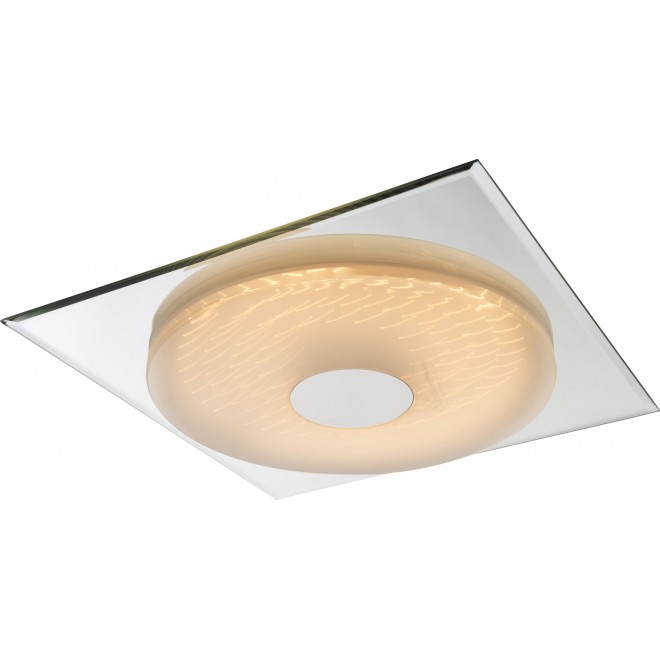 GLOBO 41334 | Treviso-I Globo stropne svjetiljke svjetiljka daljinski upravljač jačina svjetlosti se može podešavati, sa podešavanjem temperature boje 1x LED 2000lm 3000 <-> 6400K zrcalo, bijelo, 3D effect