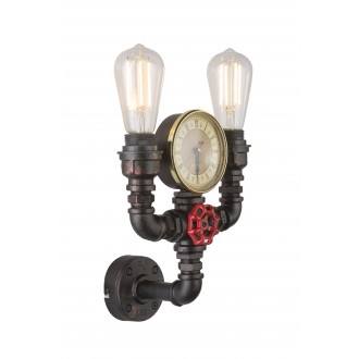 GLOBO 43000W2 | Bayuda Globo zidna svjetiljka s prekidačem 2x E27 antik crno, crveno