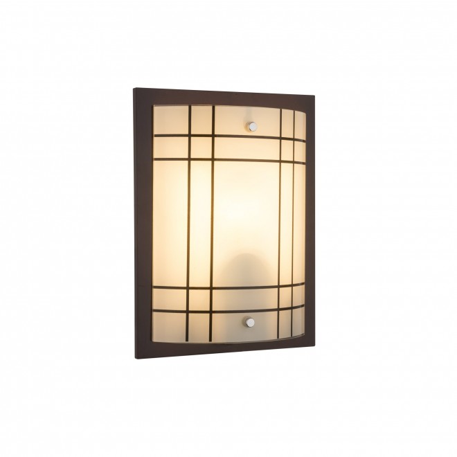 GLOBO 48089W | Kadavu Globo zidna svjetiljka 1x E27 krom, bijelo, tamno drvo