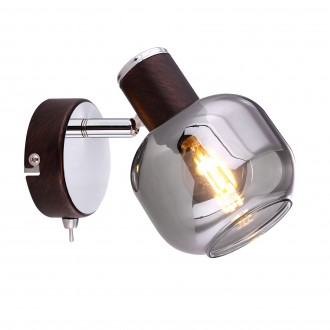 GLOBO 54303-1 | Pallo Globo spot svjetiljka s prekidačem elementi koji se mogu okretati 1x E14 bronca, krom, dim