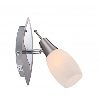 GLOBO 54983-1 | Gillian Globo spot svjetiljka s prekidačem elementi koji se mogu okretati 1x E14 krom, poniklano mat, bijelo