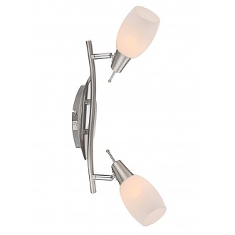 GLOBO 54983-2 | Gillian Globo spot svjetiljka s prekidačem elementi koji se mogu okretati 2x E14 krom, poniklano mat, bijelo
