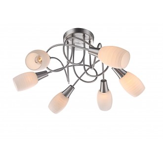 GLOBO 54983-6D | Gillian Globo stropne svjetiljke svjetiljka 6x E14 krom, poniklano mat, bijelo
