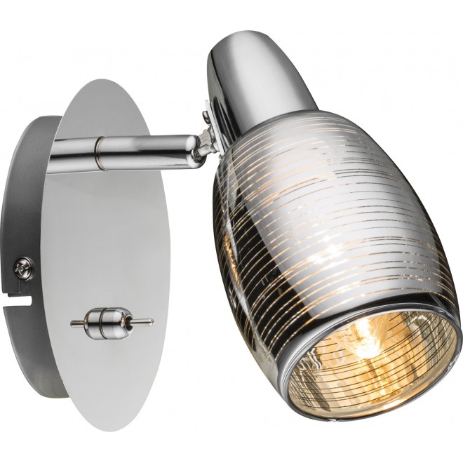 GLOBO 54986-1 | Carson Globo spot svjetiljka s prekidačem elementi koji se mogu okretati 1x E14 krom, prozirno