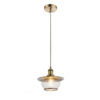 GLOBO 69030 | Nevis Globo visilice svjetiljka 1x E27 antik brončano, prozirno, efekt mjehura