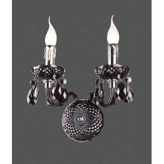 ITALUX A.90690/2BL | Whiz Italux zidna svjetiljka 2x E14 krom, crno, prozirno