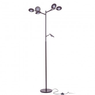 ITALUX AL16014-6A DARK COFFEE | Kresyda Italux podna svjetiljka 165cm sa nožnim prekidačem elementi koji se mogu okretati 1x LED 1700lm 3000K sivo