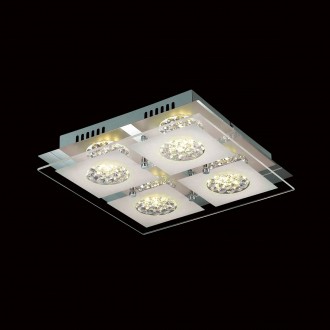 ITALUX C29541F-4R | Declan Italux stropne svjetiljke svjetiljka 1x LED 2880lm 3000K krom, prozirno, zrcalo