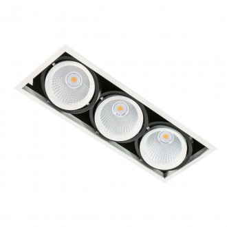 ITALUX GL7108-3/3X18W 3000K WH+BL | Vertico Italux ugradbena svjetiljka izvori svjetlosti koji se mogu okretati 378x138mm 3x LED 4200lm 3000K crno, bijelo