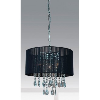 ITALUX L.9262/3P | Essence Italux visilice svjetiljka 3x E14 krom, crno, prozirno