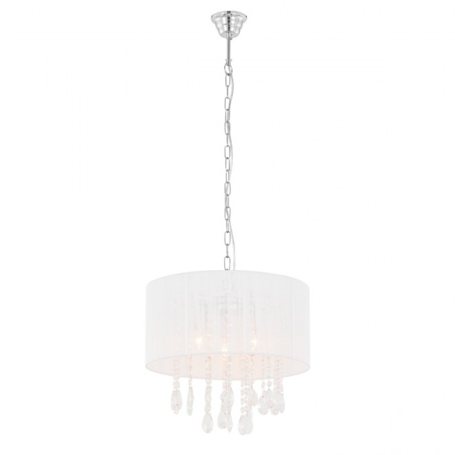 ITALUX L.9262/3P WHITE | Essence Italux visilice svjetiljka 3x E14 krom, bijelo, prozirno