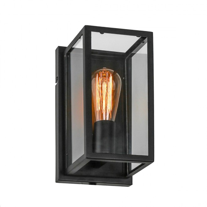 ITALUX MB-402621-1-B | Laverno Italux zidna svjetiljka 1x E27 crno, prozirno