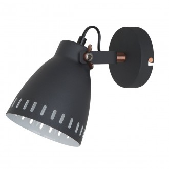 ITALUX MB-HN5050-1-B+RC | Franklin Italux zidna svjetiljka elementi koji se mogu okretati 1x E27 crveni bakar, crno