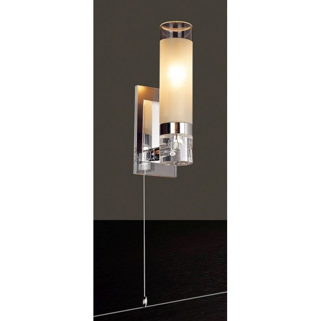 ITALUX MB030101-1C | Hook-IT Italux zidna svjetiljka s poteznim prekidačem 1x E14 krom, bijelo