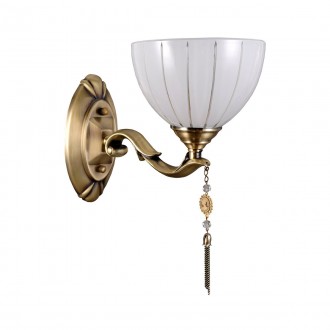 ITALUX MB38445-1 | Baxio Italux zidna svjetiljka 1x E27 zlatno, bijelo, prozirno
