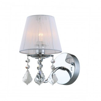 ITALUX MBM-2572/1 W | Cornelia-IT Italux zidna svjetiljka 1x E14 krom, bijelo, prozirno