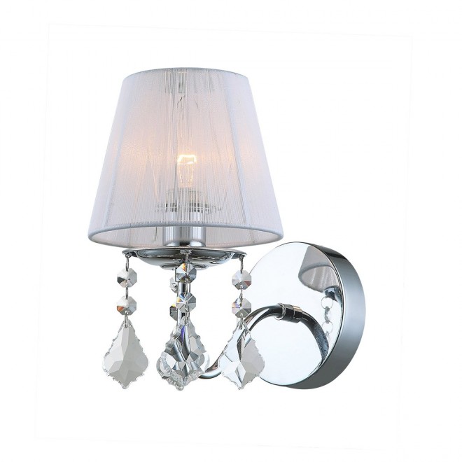 ITALUX MBM-2572/1 W | Cornelia-IT Italux zidna svjetiljka 1x E14 krom, bijelo, prozirno