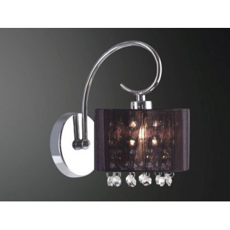 ITALUX MBM1583 /1 | Span Italux zidna svjetiljka 1x E14 crno, krom, prozirno