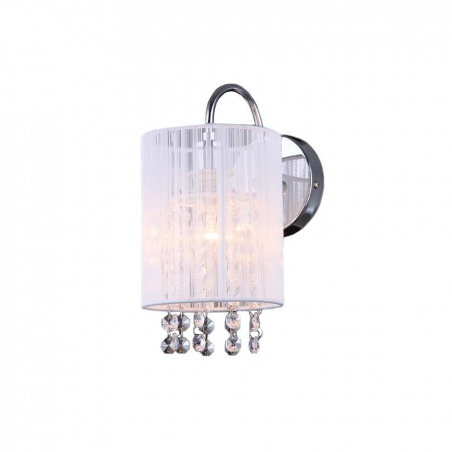 ITALUX MBM1787/1 WH | Lana-IT Italux zidna svjetiljka 1x E14 krom, bijelo, prozirno