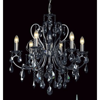 ITALUX MD72709-6B | Barocco Italux luster svjetiljka 6x E14 crno, krom, prozirno