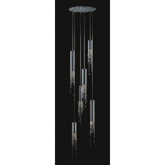 ITALUX MD93708-6A | Larix Italux visilice svjetiljka 6x GU10 3000K krom, srebrno, prozirno