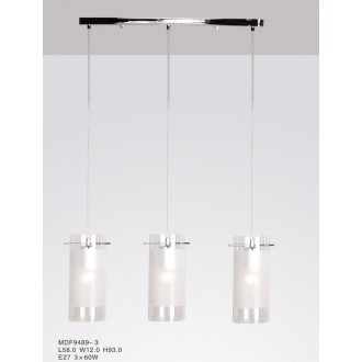 ITALUX MDF9489/3 | Blend Italux visilice svjetiljka 3x E27 crno, bijelo, krom