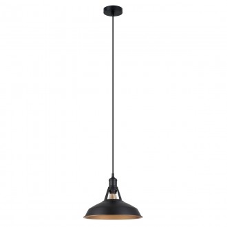 ITALUX MDM-2315/1 M BK+GD | Freya-IT Italux visilice svjetiljka 1x E27 crno, zlato mat