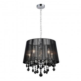 ITALUX MDM-2572/5 BK | Cornelia-IT Italux visilice svjetiljka 5x E14 krom, crno, prozirno