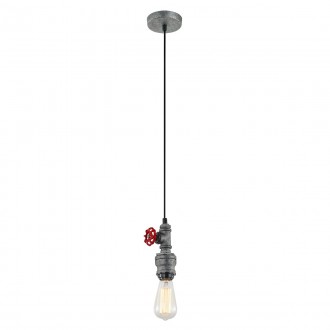ITALUX MDM-2841/1 GR+BK | Fables Italux visilice svjetiljka 1x E27 sivo, crveno